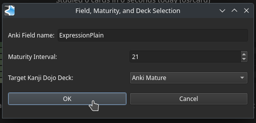 Settings dialog