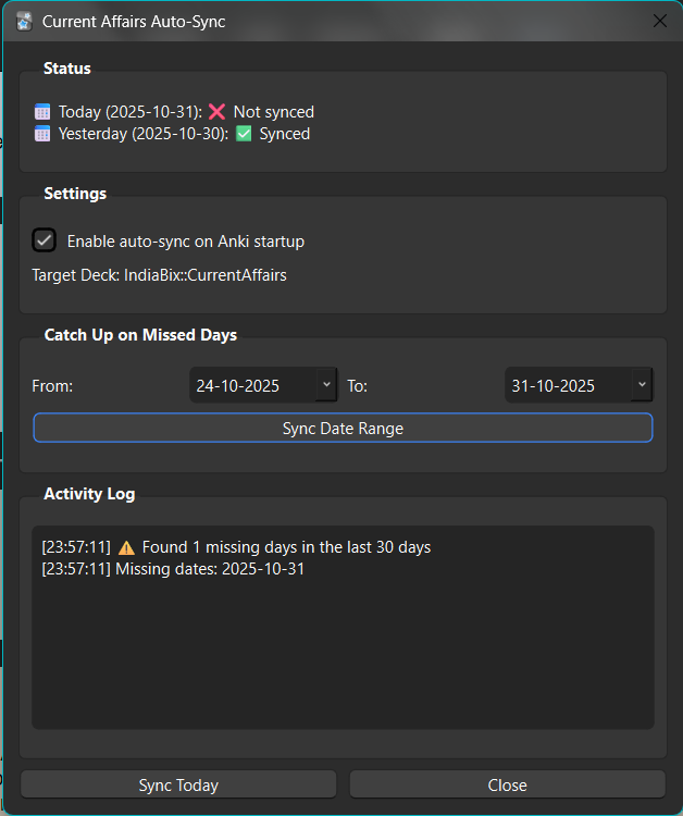 Current Affairs Management