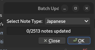Bulk Update Dialogue