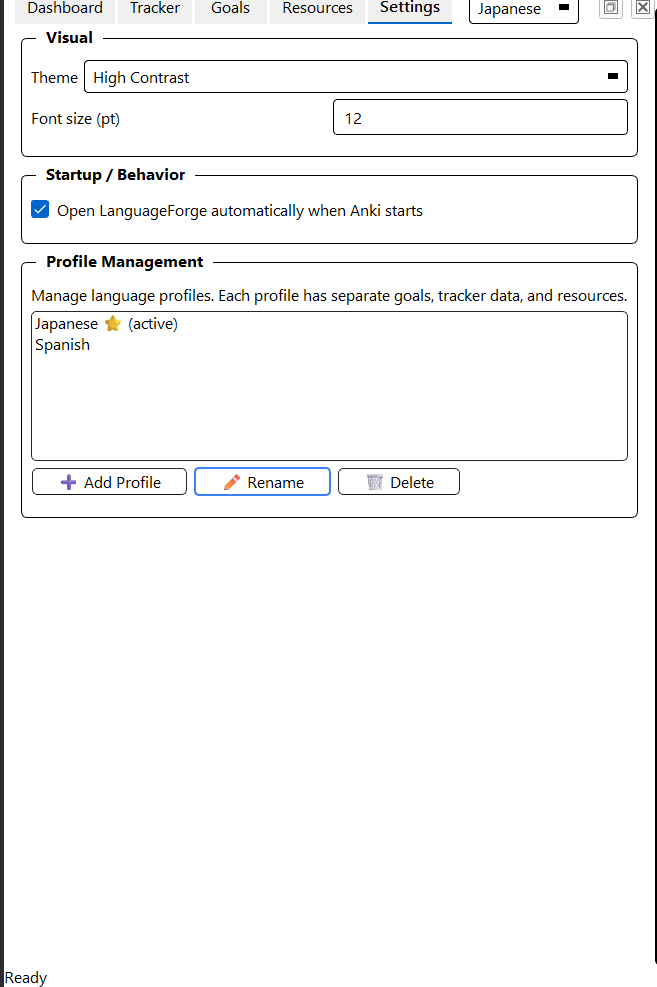 Multi-Profile System & Settings