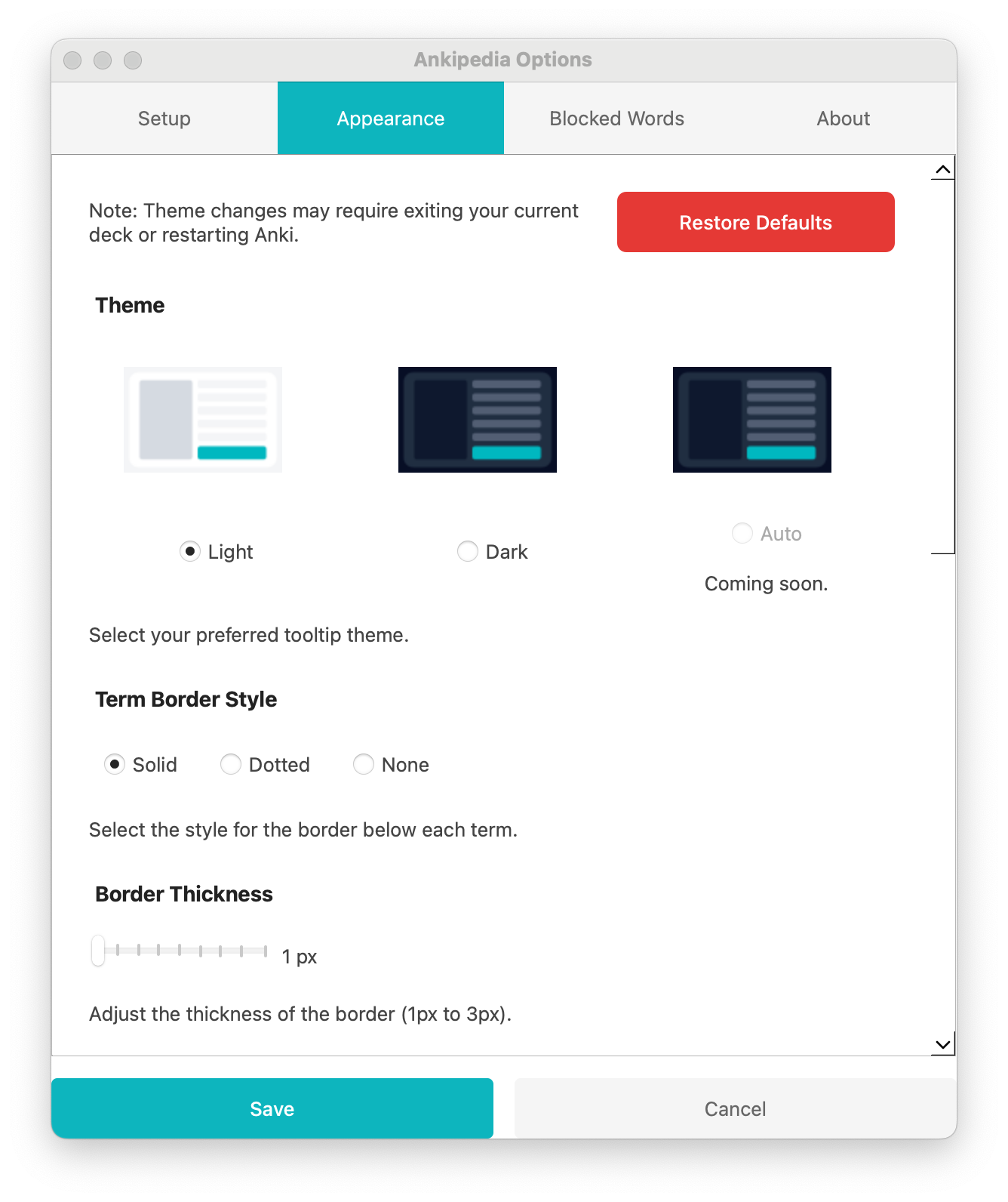 Ankipedia Settings 2