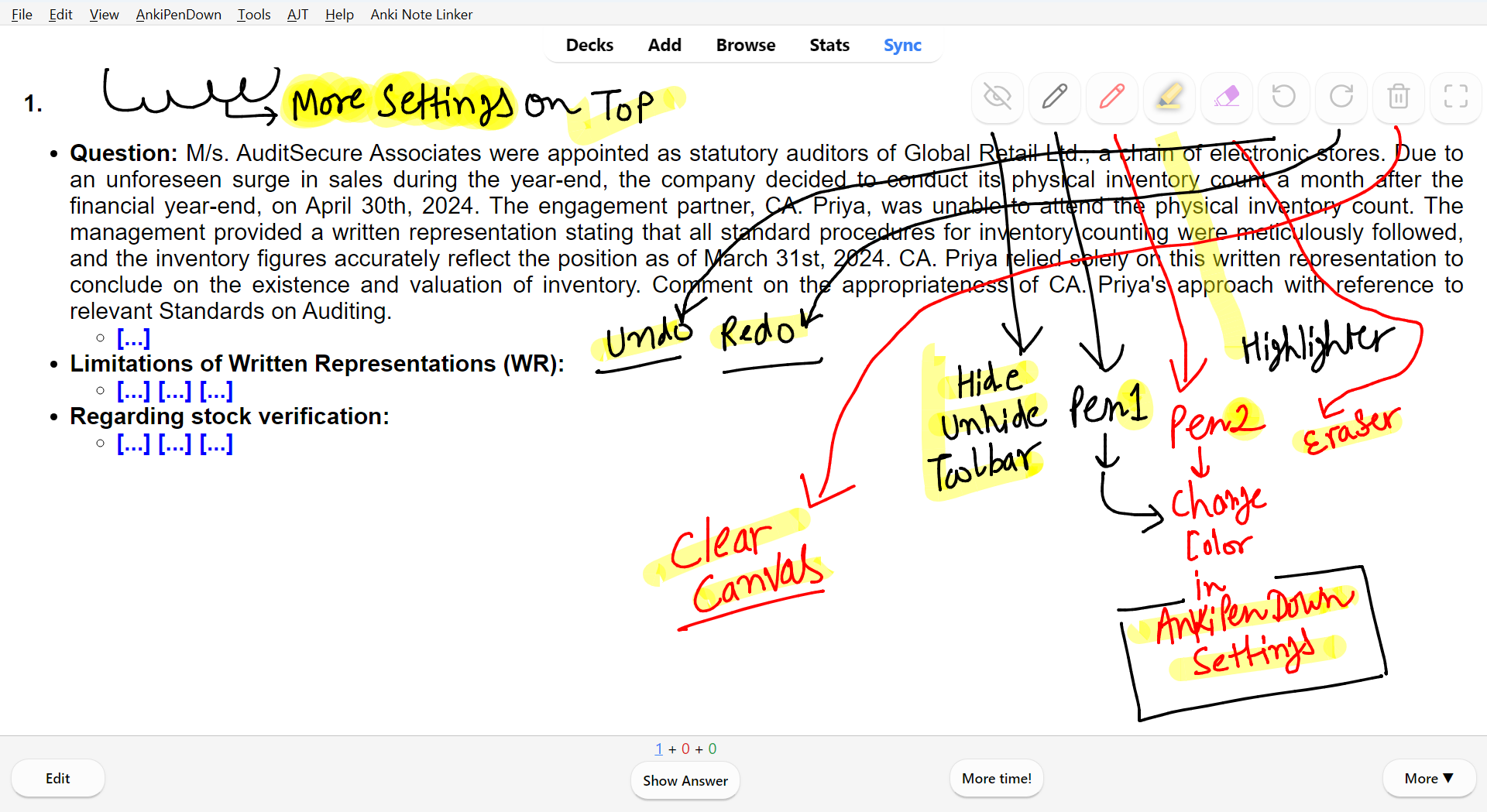 AnkiPenDown in action