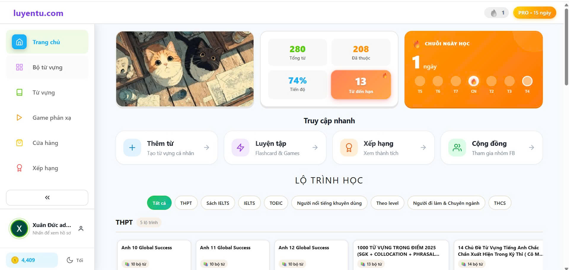 Luyentu.com – Học Từ Vựng Tiếng Anh Miễn Phí Với Flashcard, Game & SRS