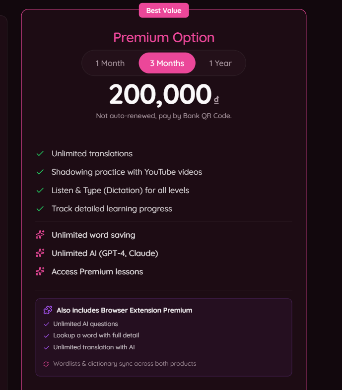 S English pricing - Premium 3 months