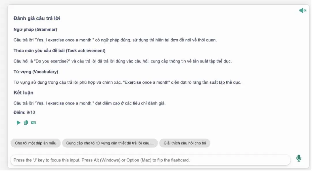 Tính năng chấm điểm phát âm với AI