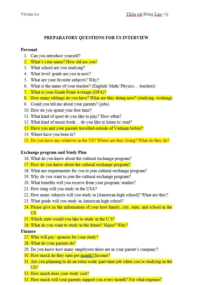 61 Câu Hỏi Phỏng Vấn Visa Mỹ bằng Anki (kèm mẫu trả lời)