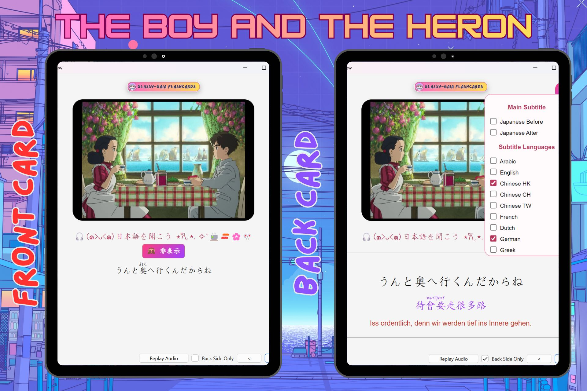 Deck học tiếng Nhật JLPT N5 đến N1 qua phim Ghibli - Anki