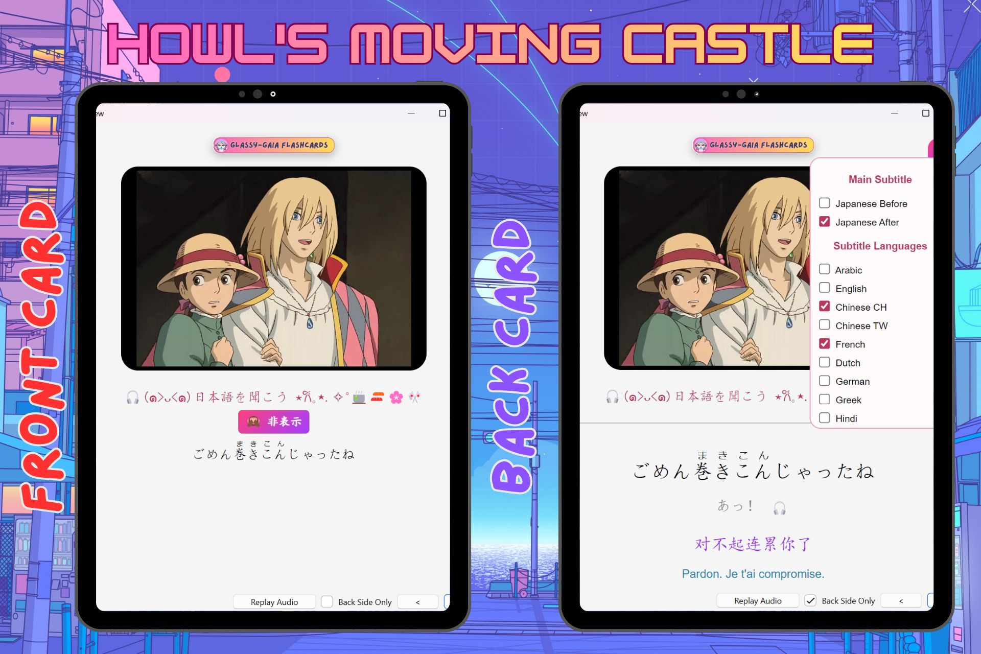 Anki Deck học tiếng Nhật Ghibli - Tổng quan bộ deck với 19 phim và 20 ngôn ngữ
