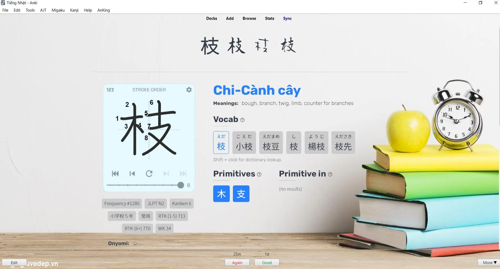Mặt sau thẻ với nghĩa tiếng Việt