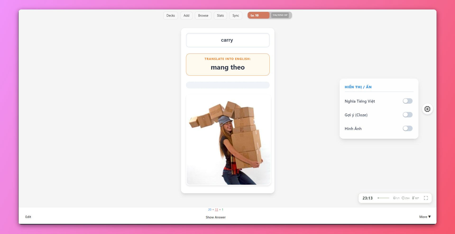 Card 2 Typing - Mặt trước