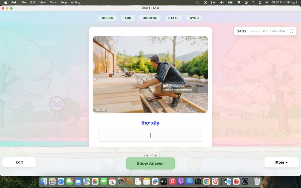 Type Answer: gõ từ tiếng Anh dựa trên hình ảnh